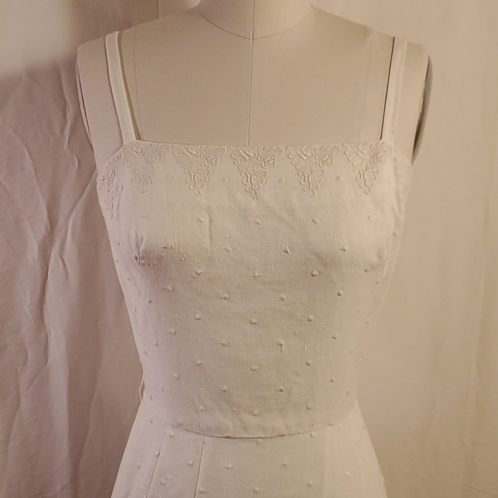 Vintage Cream 2-Piece Linen Dress - Picture 8 of 14
